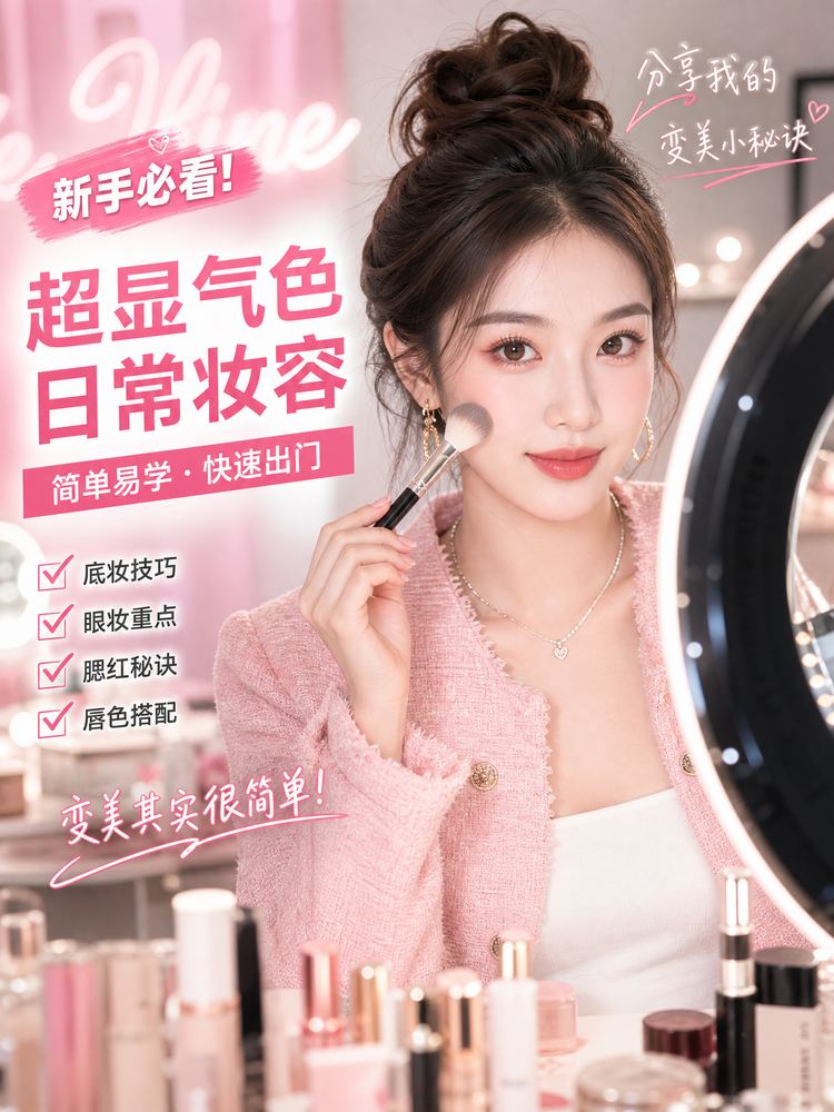 麻豆传媒美妆视频教程-超显气色日常妆容